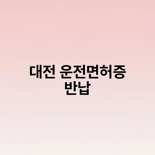 대전 운전면허증 반납