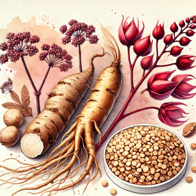 화산지대의 식물들-인삼, 참마, 아마란스, 퀴노아