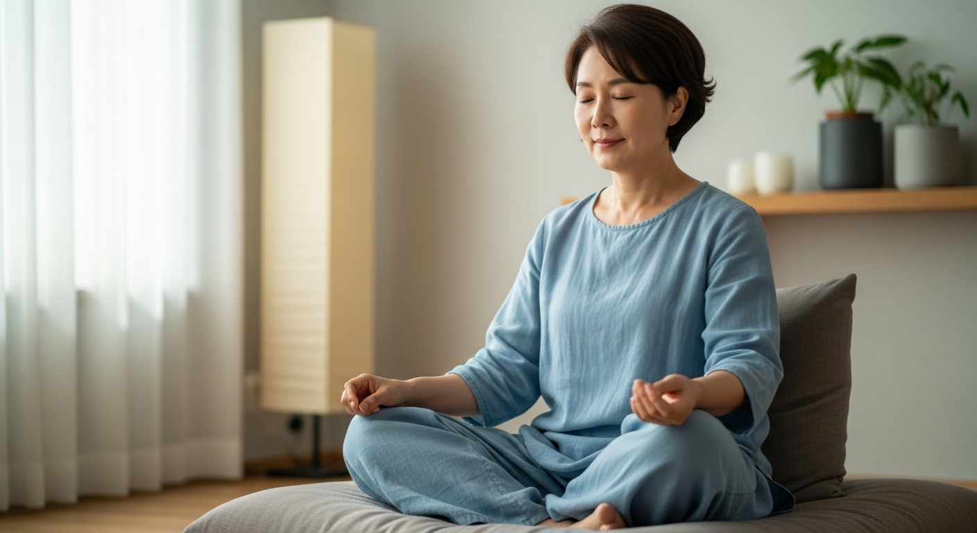 여성 명상 호흡