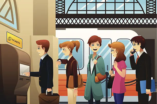 기차역-티켓팅하는-승객-이미지