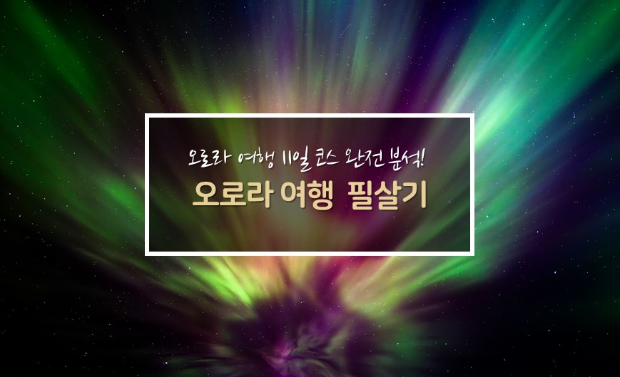 검은 밤하늘에 오로라가 눈부시게 펼쳐지는 장면