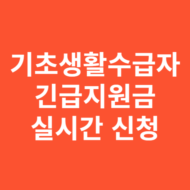 기초생활수급자 긴급지원금 실시간 신청 가이드