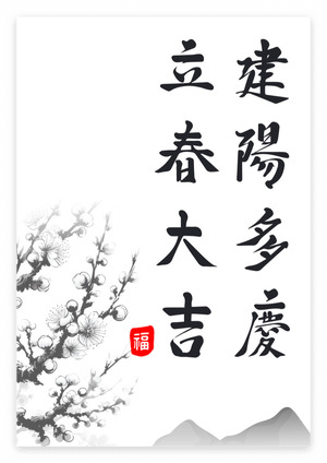 입춘대길 건양다경 붓글씨