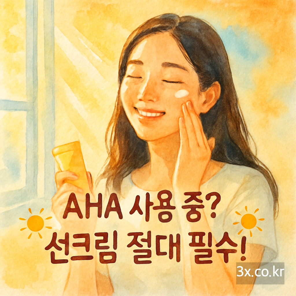 ☀️ AHA 사용 중? 선크림 절대 필수! ☀️