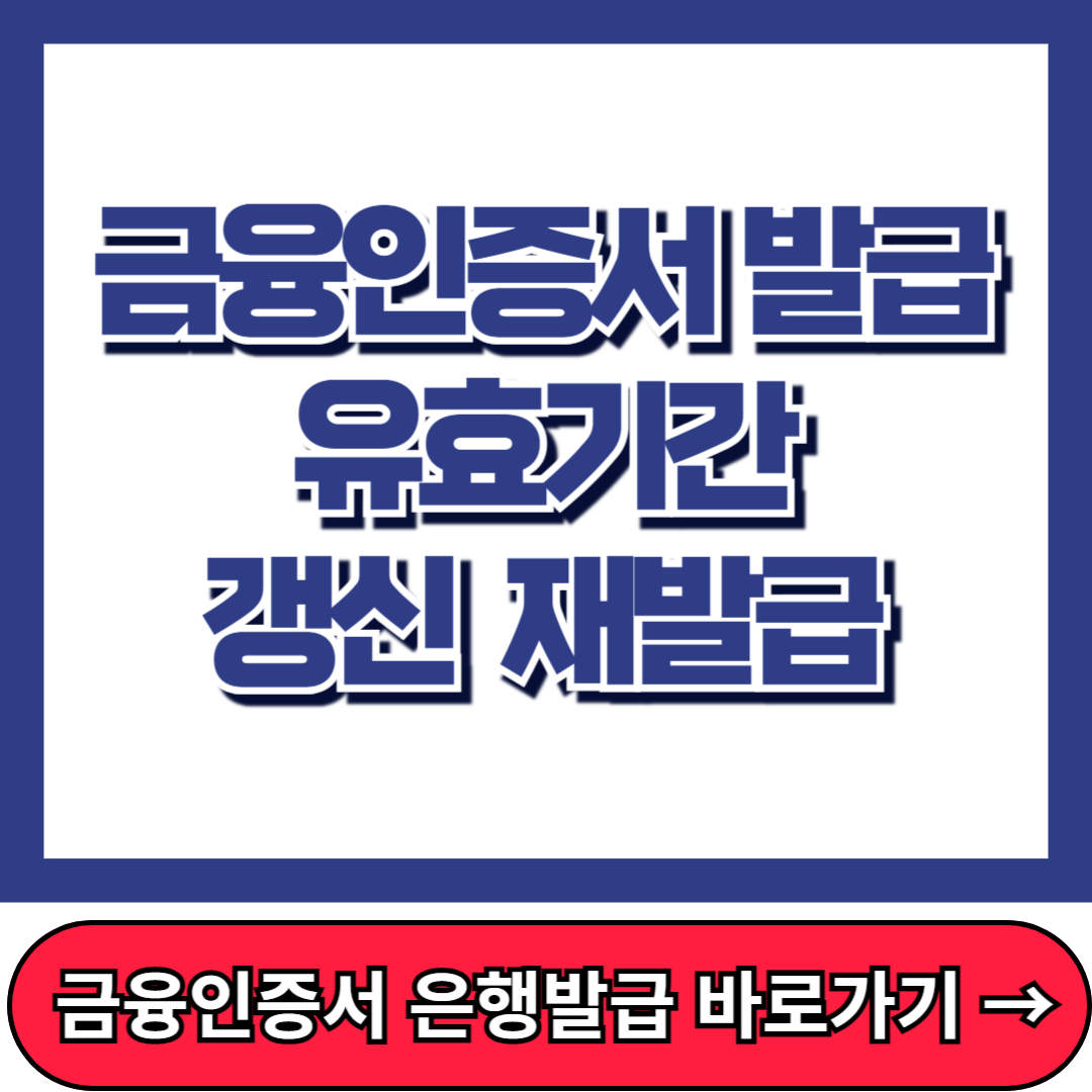 금융인증서 발급, 금융인증서 유효기간 갱신 재발급
