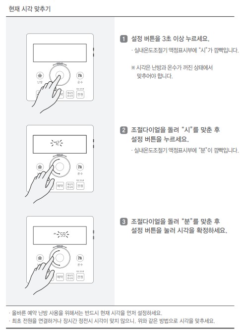 린나이 콘덴싱보일러 PJX9000사용설명서 : 실내온도조절기 사용방법, 설정방법