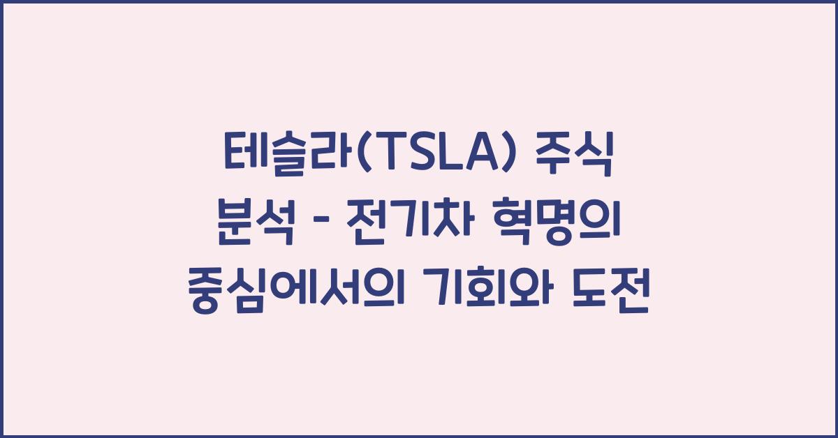 테슬라(TSLA) 주식 분석