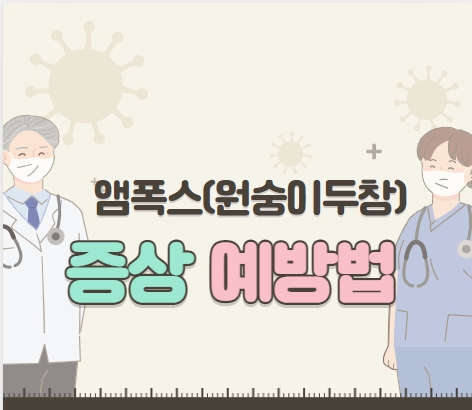 앰폭스(원숭이두창) 증상 예방법