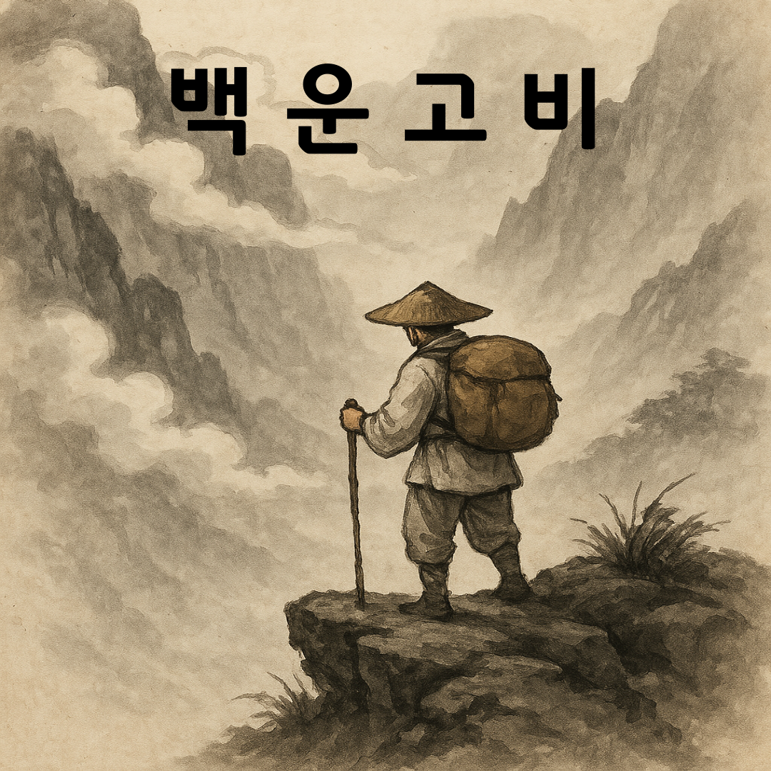 백운고비의 뜻과 유래 산에 올라가 구름이 떠다니는 모습을 보고있으니 외롭다