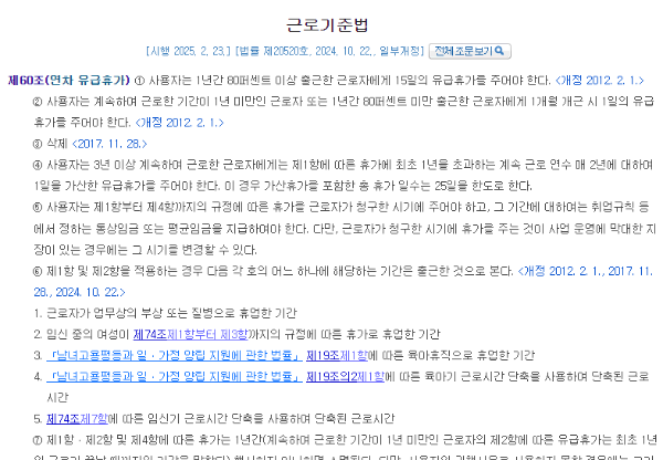 연차휴가 제도