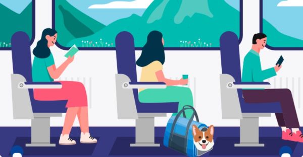 반려견 지하철 열차탑승 시 <출처 : 국토교통부>