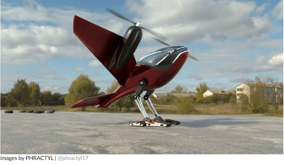 마치 새 같이 생긴 플라잉 카