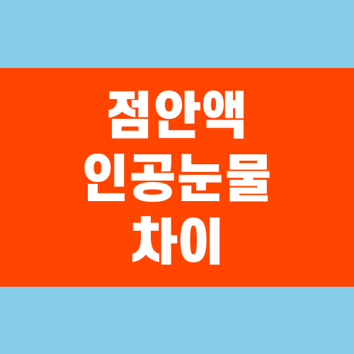 점안액 인공눈물 차이