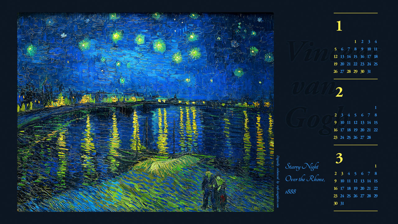 11 론강의 별이 빛나는 밤에 B - 2025년2월 노트북배경화면