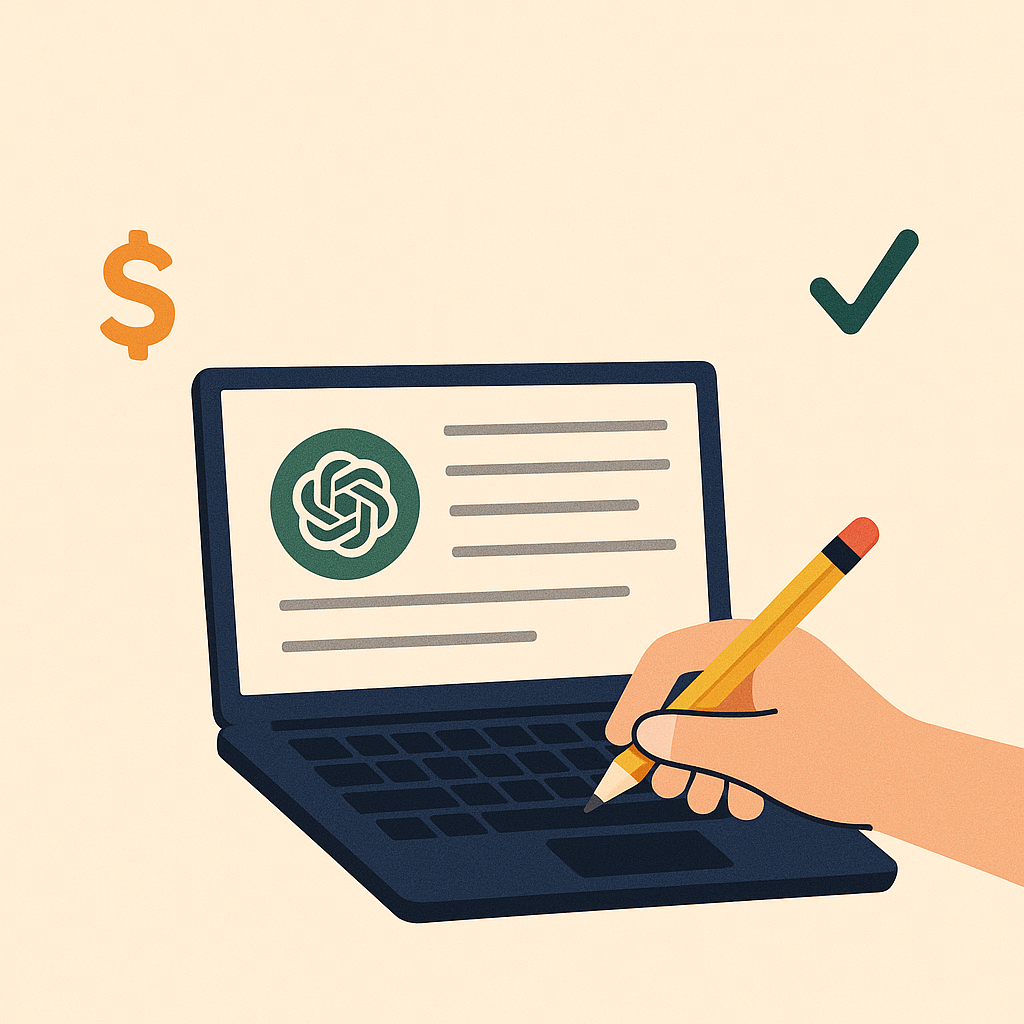 지피티로 글을 작성하는 노트북화면 그림