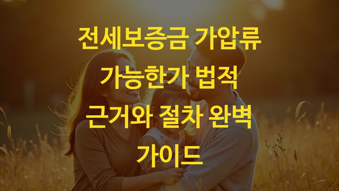 전세보증금 가압류 가능한가 법적 근거와 절차 완벽 가이드