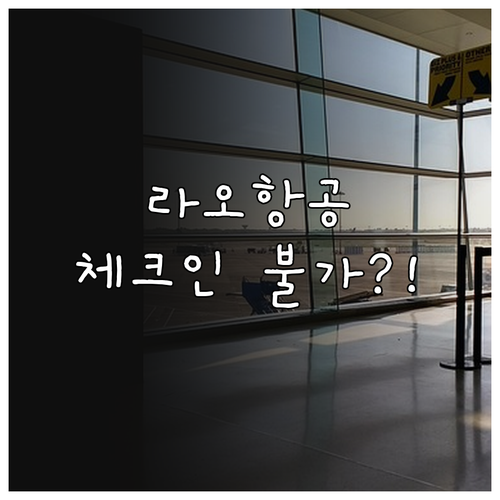 라오항공 온라인체크인 불가 대상과 대..
