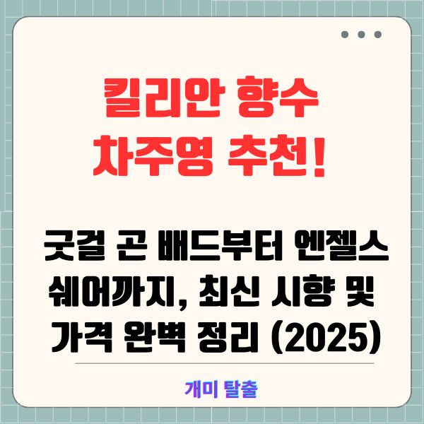 킬리안 향수 차주영 추천! 굿걸 곤 배드부터 엔젤스 쉐어까지, 최신 시향 및 가격 완벽 정리 (2025)