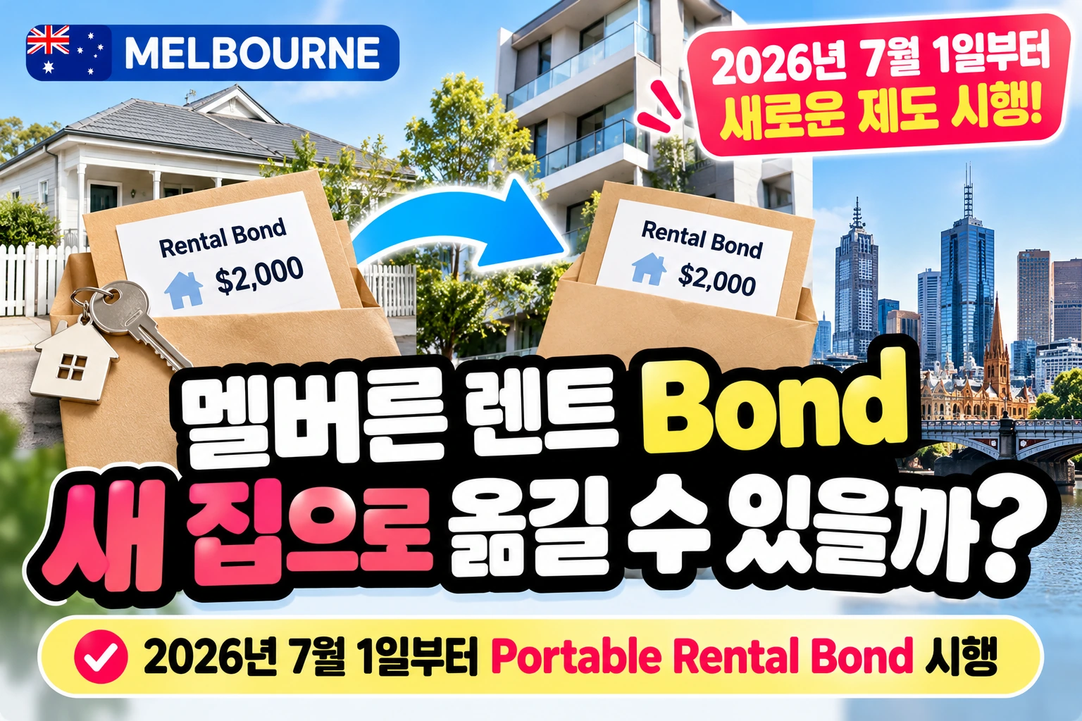 멜버른 렌트 Bond를 새 집으로 옮길 수 있을까? 2026 Portable Bond 자격과 방법