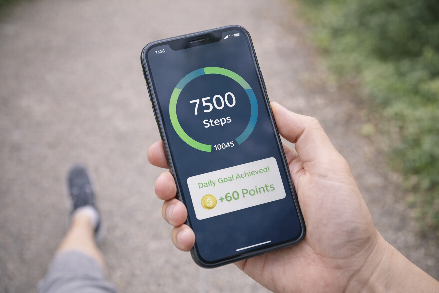 건강생활실천지원금제 걷기 포인트 적립 건강관리 이미지