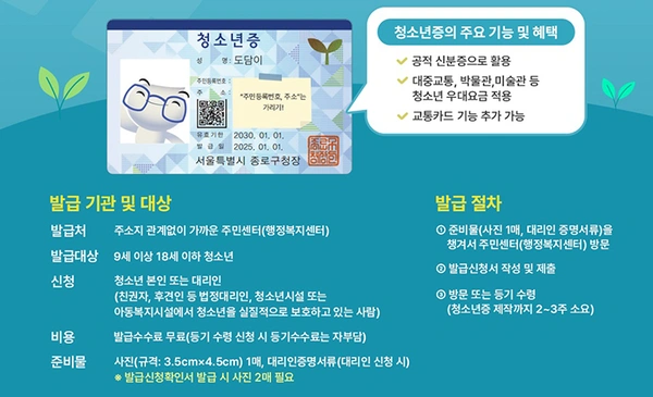 청소년증 발급 소개