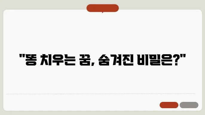 똥 치우는 꿈 해몽