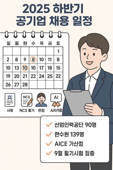 2025년 하반기 공기업 채용정보 총정리