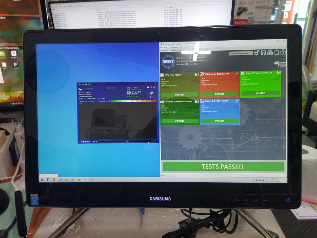 BurinTest 진행 중 그리고 SSD 상태도 같이 확인 중