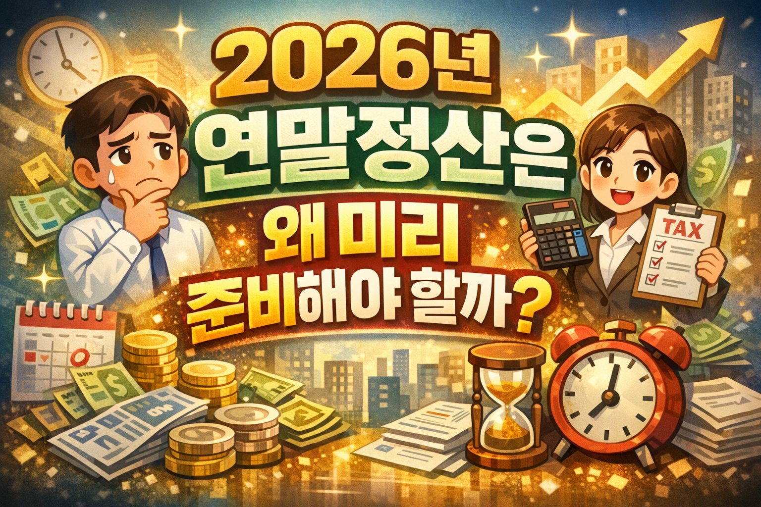 2026년 연말정산 미리 준비 시 환급금 차이가 발생하는 이유를 표현한 이미지