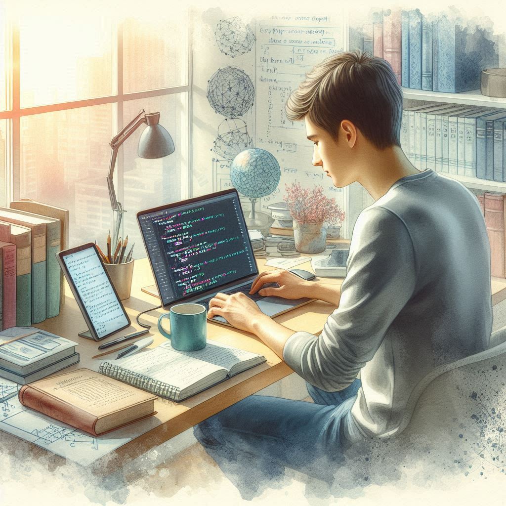 AI 공부에 몰입한 미국 대학생