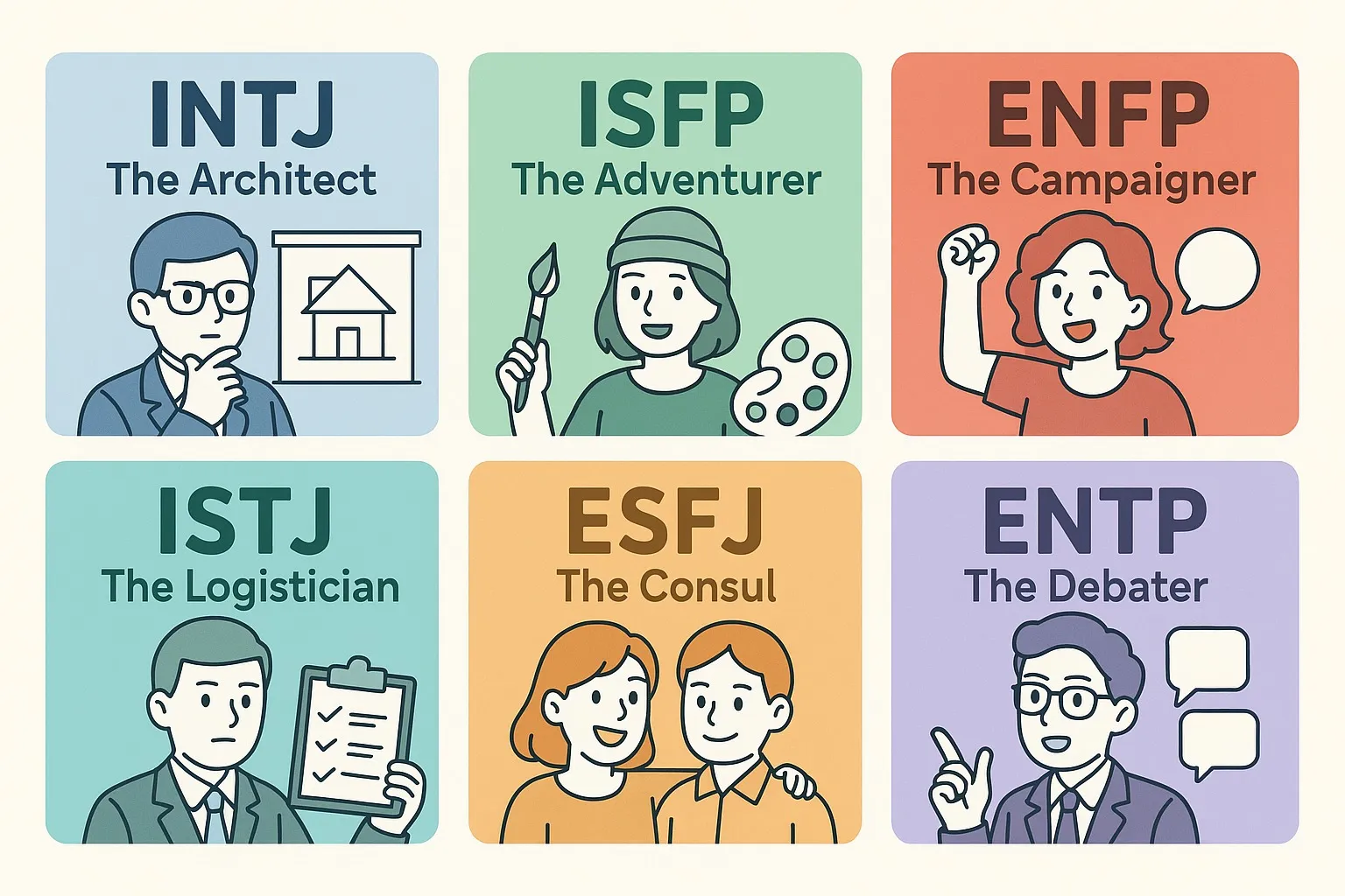 MBTI 성격유형 해석 16가지! 나의 성격부터 궁합까지 한눈에 정리