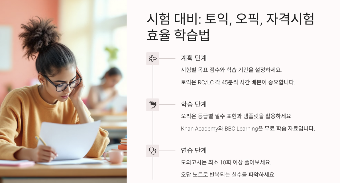 토익 오픽 등 시험 대비