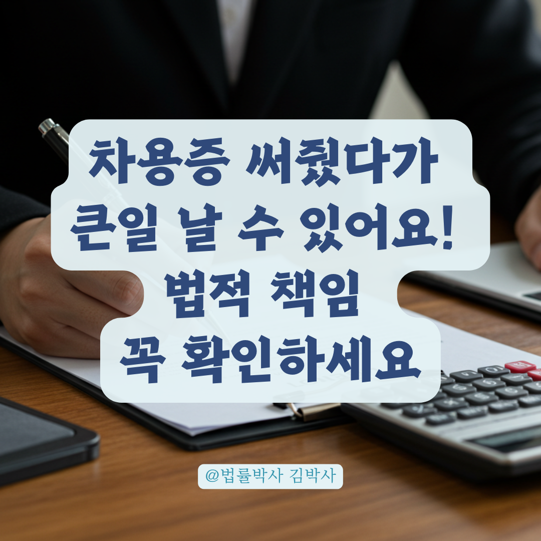 돈은 안 받았는데 차용증만 썼다면? 법적으로 위험한 상황일 수 있습니다