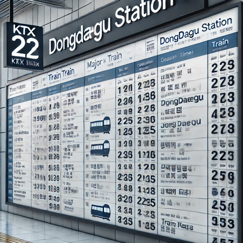 동대구역 KTX 주요 시간표