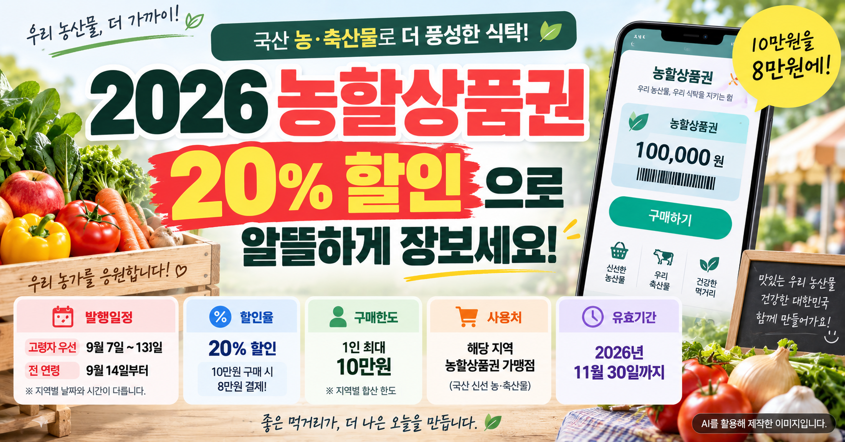 2026 농할상품권 9월 발행일정 총정리|20% 할인·구매방법·사용처