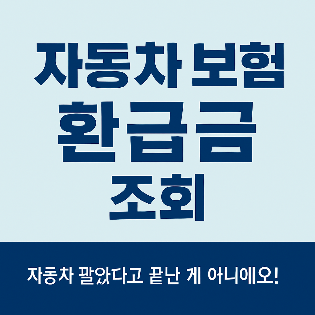 놓치면 손해! 실전 환급 시리즈 ⑥자동차 보험료 환급금 조회