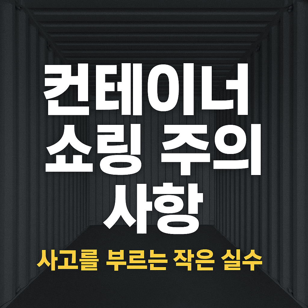 컨테이너 쇼링 주의사항|사고를 부르는 작은 실수, 어떻게 예방할까?