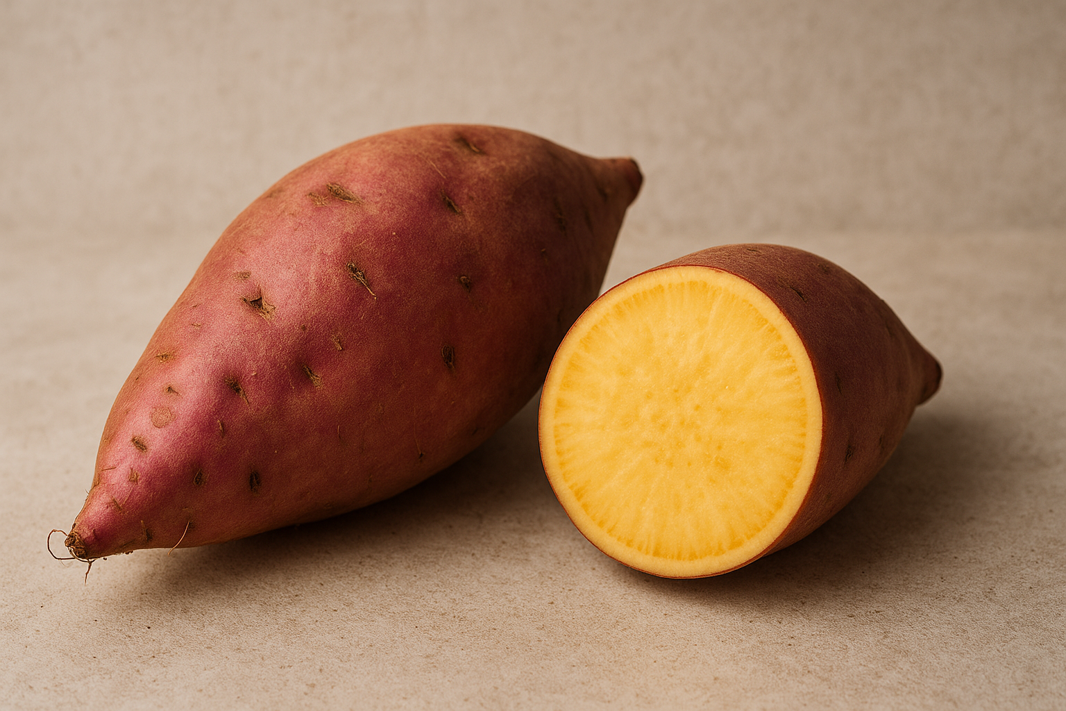 고구마와 고구마 단면