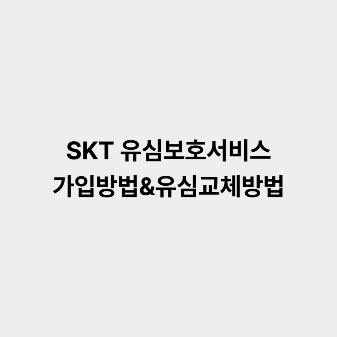 SKT 유심보호서비스 가입방법, 유심교체방법