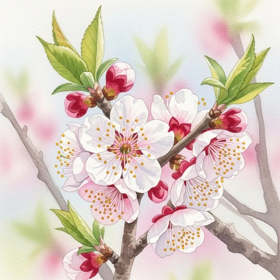 아름다운 매화꽃이 활짝 핀 모습