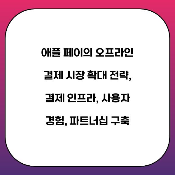 애플 페이의 오프라인 결제 시장 확대 전략
