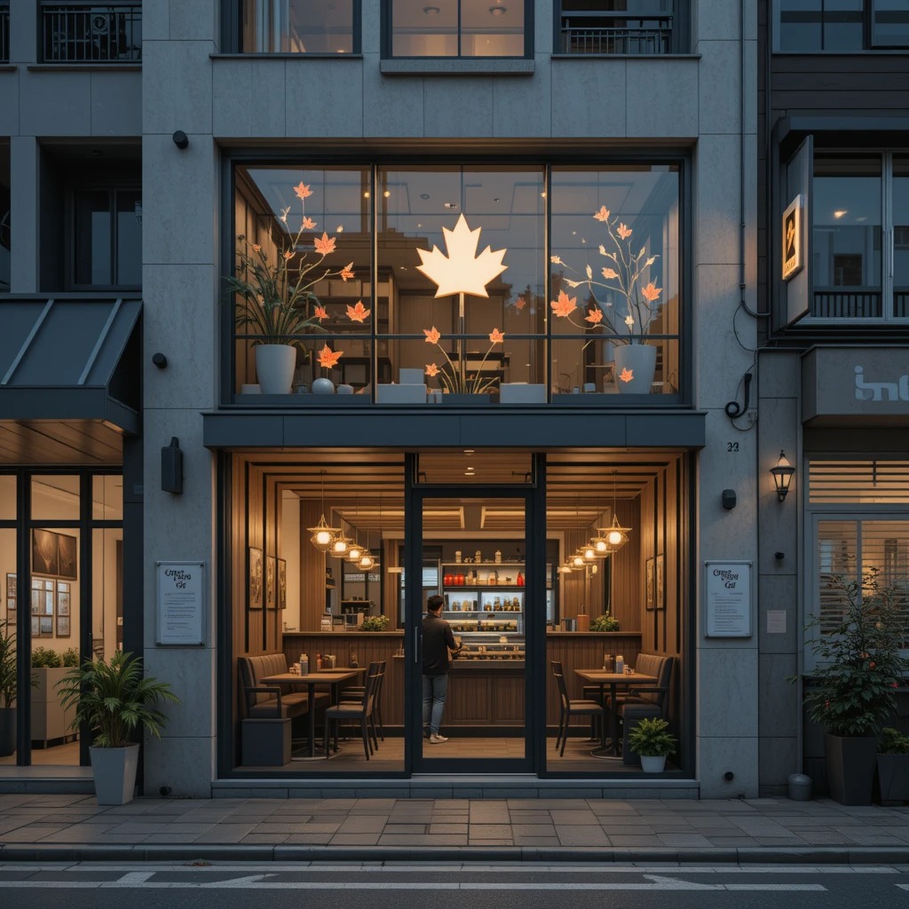 메이플 캐나다 문양이 있는 가게 일러스트