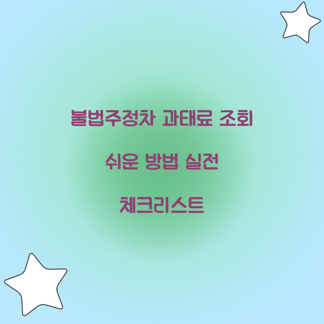 불법주정차 과태료 조회