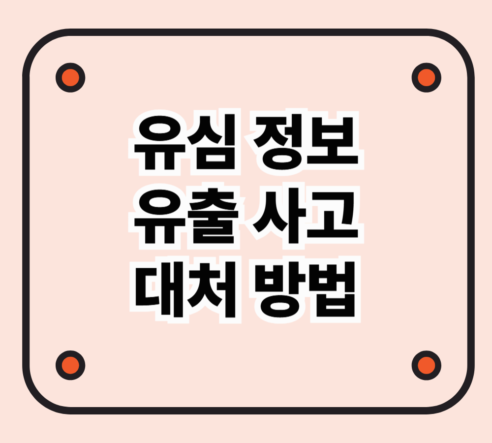 유심 정보 유출 사고 대처법