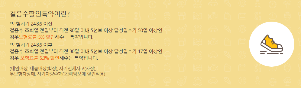 KB다이렉트 자동차보험 걸음수 할인 특약 가입방법