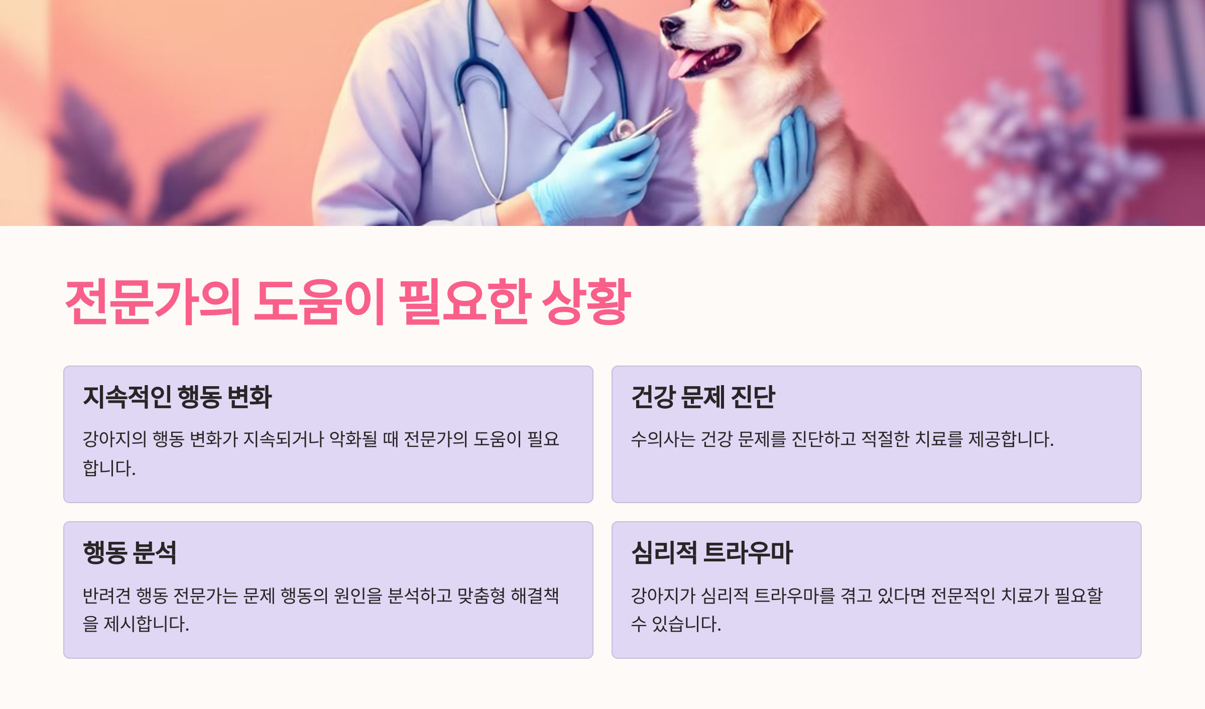 전문가의 도움이 필요한 상황