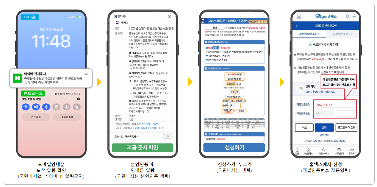 근로장려금 반기 신청방법 (2024년 3월)