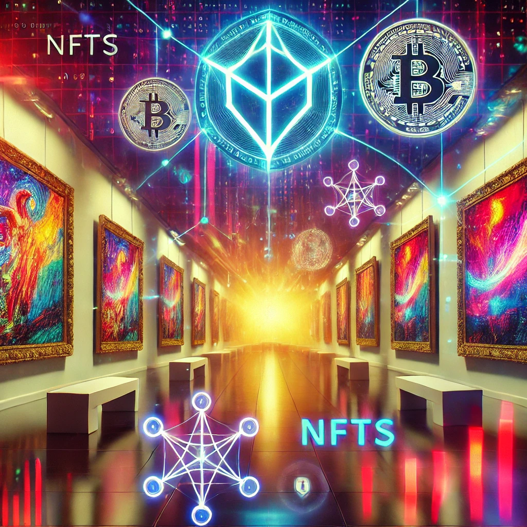 NFT와 암호화폐와 관련된 이미지