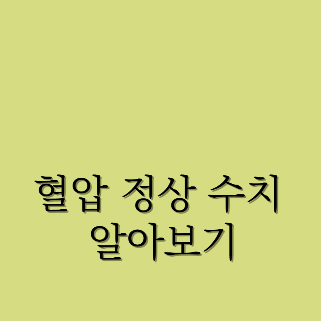 혈압 정상수치